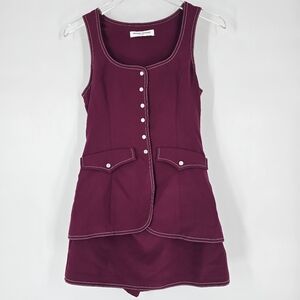 Amanda Uprichard Kya Romper in Bungundy Size XS